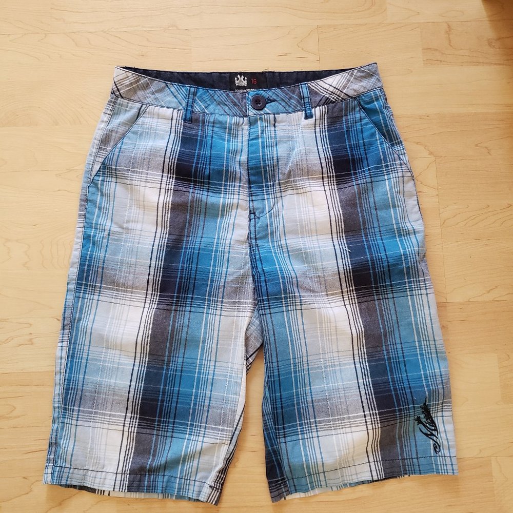 7 Pair Bundle Boys Plaid Long Shorts Guess Skate